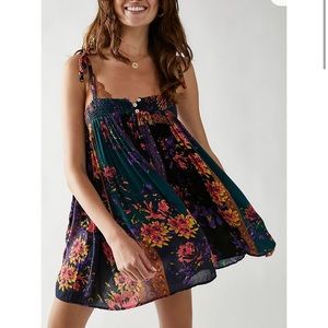 Free People Rule the World Printed Romper- Emerald